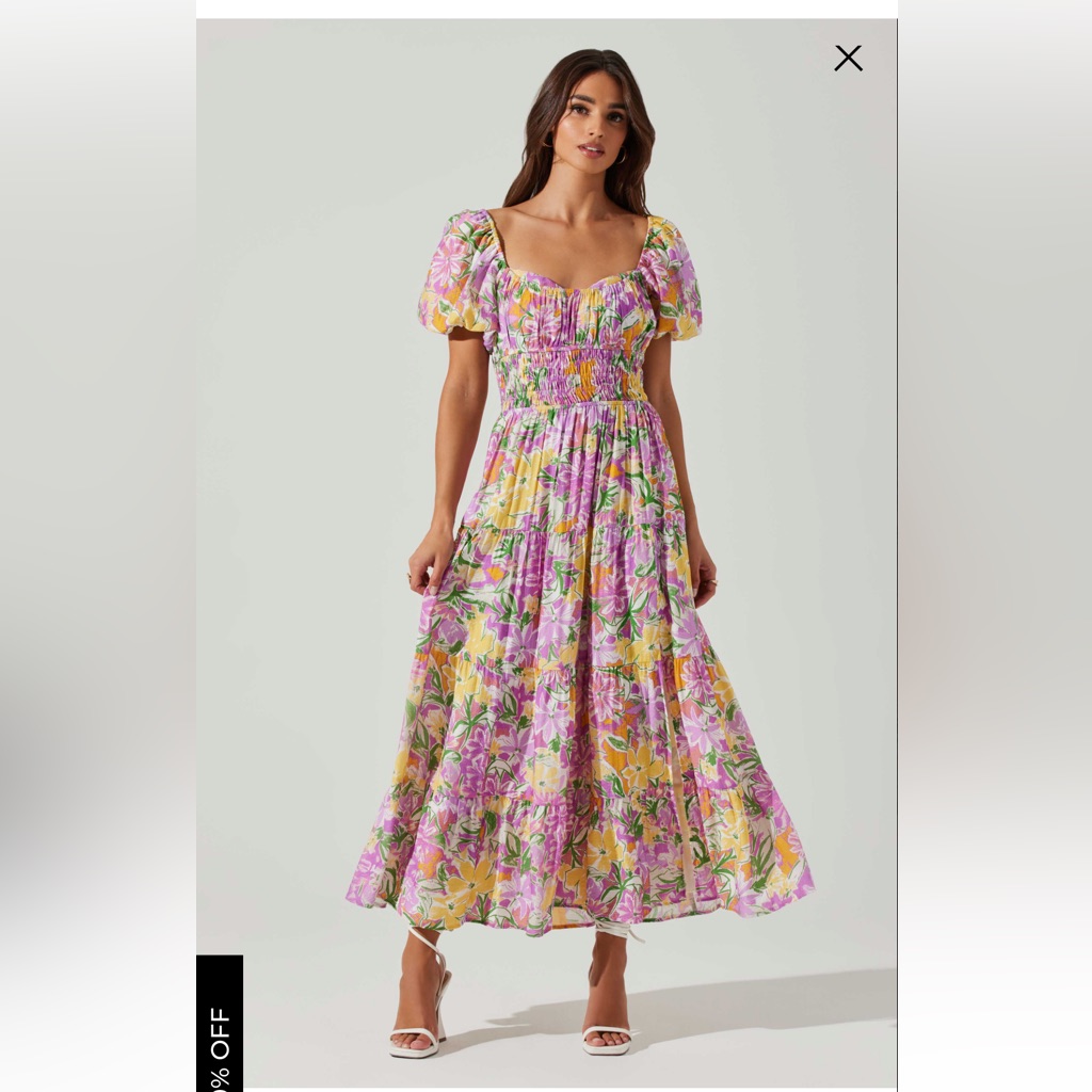 Astr The Label Florentina Sweetheart Neckline Midi Dress.